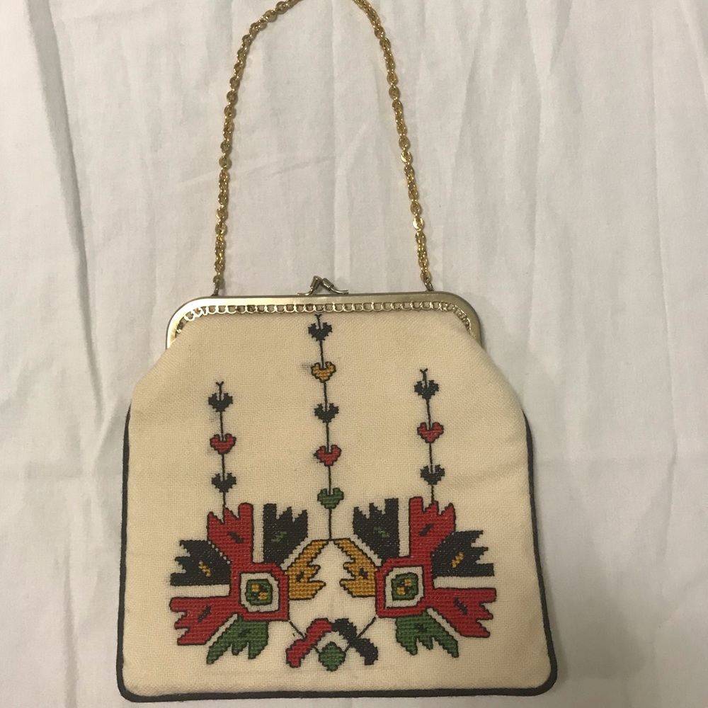 Vintage Cross Stitch Purse